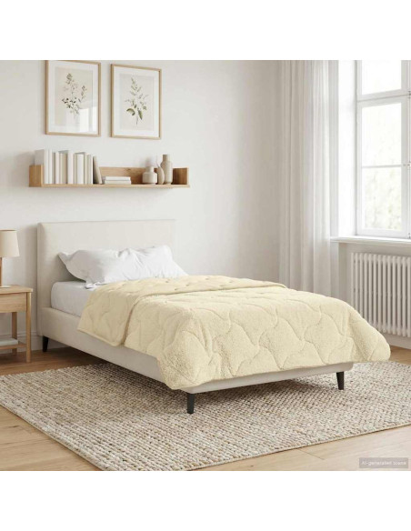 Duvet Invernale Crema 155 x 200 cm Microfibra e Fleece Teddy