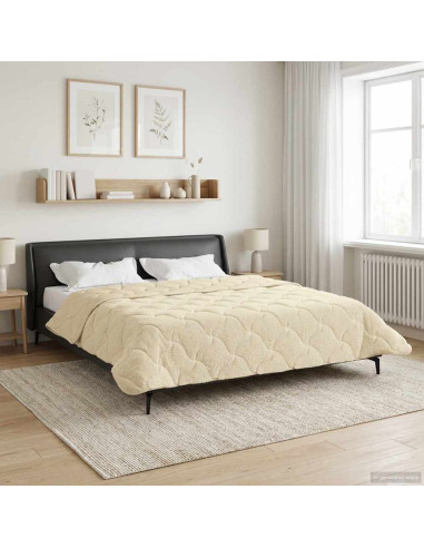 Duvet Invernale Crema 200 x 200 cm Microfibra e Fleece Teddy