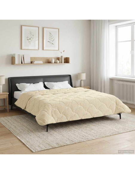 Duvet Invernale Crema 200 x 200 cm Microfibra e Fleece Teddy