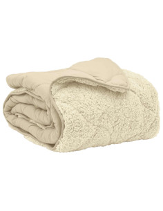 Duvet Invernale Crema 220 x 260 cm Microfibra e Fleece Teddy 2