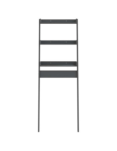 Rastrelliera da Bagno Grigia 63,5x32x179 cm Legno Massello Pino