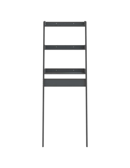 Rastrelliera da Bagno Grigia 63,5x32x179 cm Legno Massello Pino