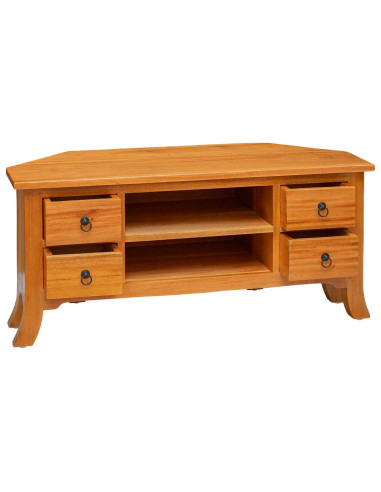 Mobile TV Naturale 100 x 40,5 x 46 cm Legno di Mogano Massello