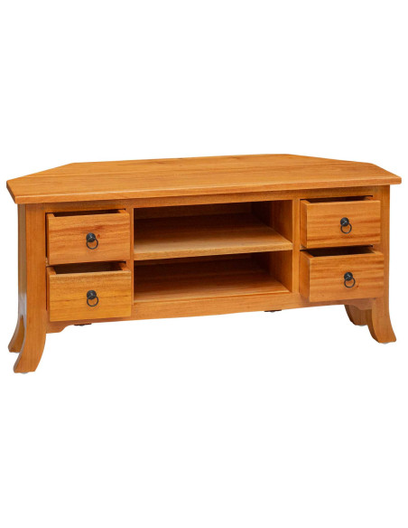 Mobile TV Naturale 100 x 40,5 x 46 cm Legno di Mogano Massello