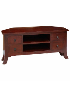 Mobile TV Marrone 100 x 40,5 x 46 cm Legno di Mogano Massello 2