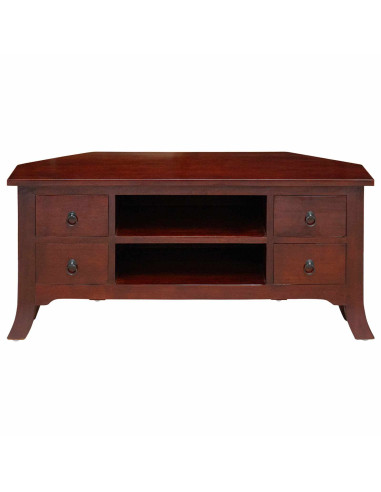 Mobile TV Marrone 100 x 40,5 x 46 cm Legno di Mogano Massello