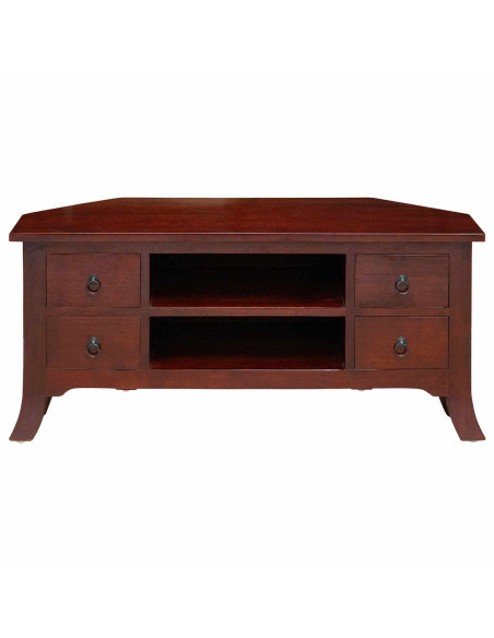 Mobile TV Marrone 100 x 40,5 x 46 cm Legno di Mogano Massello