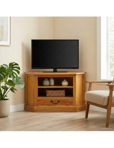 MobileTVAngolare con cassetto Naturale 79 x 40 x 46 cm