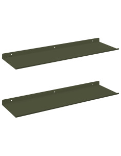 Mensola sospesa 2 pcs Verde oliva 60 x 18 x 2,5 cm 2