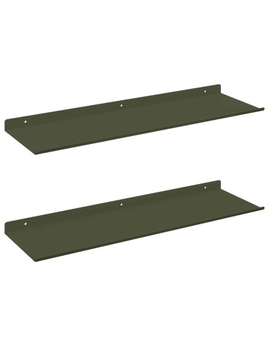 Mensola sospesa 2 pcs Verde oliva 60 x 18 x 2,5 cm