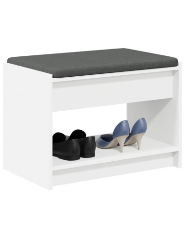 Panca per ingresso con cuscino Bianco 63 x 38 x 45 cm