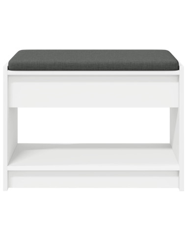 Panca per ingresso con cuscino Bianco 63 x 38 x 45 cm