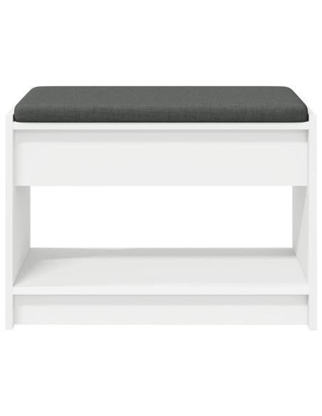 Panca per ingresso con cuscino Bianco 63 x 38 x 45 cm