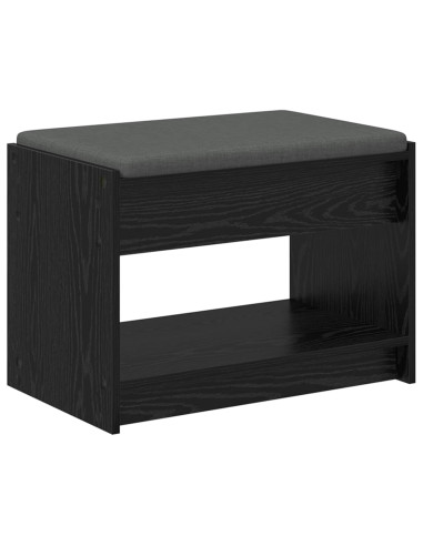 Panca per ingresso con cuscino Rovere Nero 63 x 38 x 45 cm