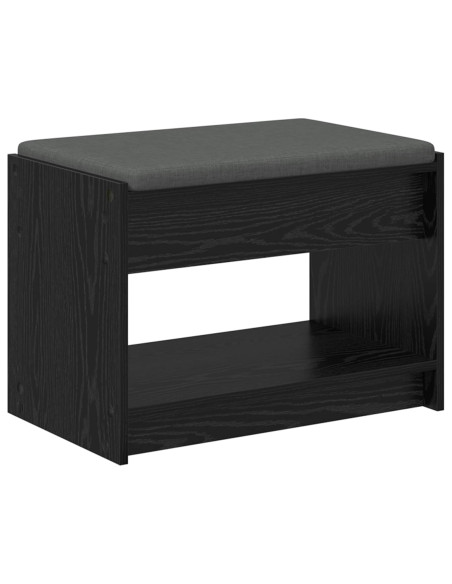 Panca per ingresso con cuscino Rovere Nero 63 x 38 x 45 cm