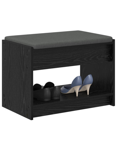 Panca per ingresso con cuscino Rovere Nero 63 x 38 x 45 cm