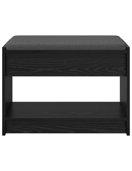 Panca per ingresso con cuscino Rovere Nero 63 x 38 x 45 cm