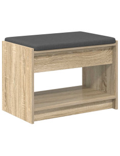 Panca per ingresso con cuscino Rovere Sonoma 63 x 38 x 45 cm 2