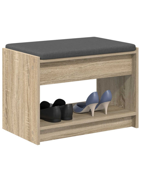 Panca per ingresso con cuscino Rovere Sonoma 63 x 38 x 45 cm
