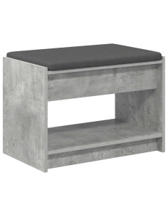 Panca per ingresso con cuscino Grigio Cemento 63 x 38 x 45 cm 2