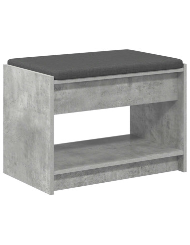 Panca per ingresso con cuscino Grigio Cemento 63 x 38 x 45 cm