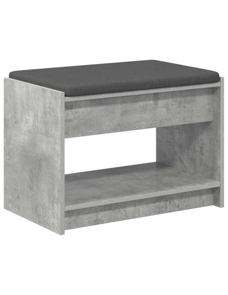 Panca per ingresso con cuscino Grigio Cemento 63 x 38 x 45 cm