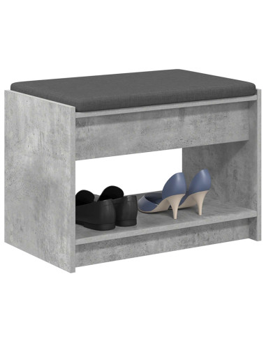 Panca per ingresso con cuscino Grigio Cemento 63 x 38 x 45 cm