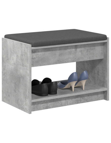 Panca per ingresso con cuscino Grigio Cemento 63 x 38 x 45 cm