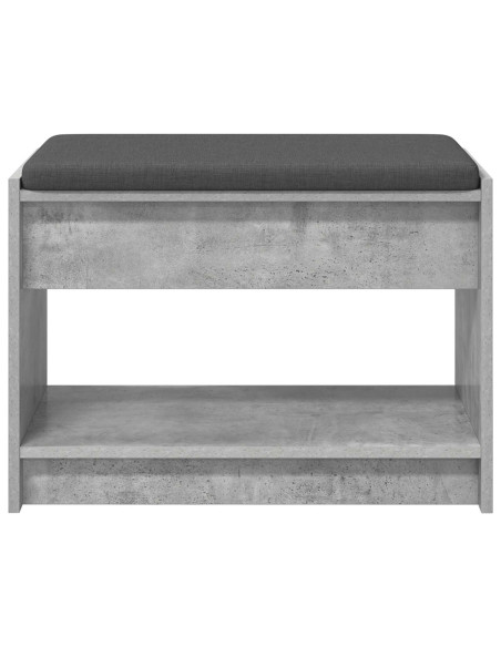 Panca per ingresso con cuscino Grigio Cemento 63 x 38 x 45 cm
