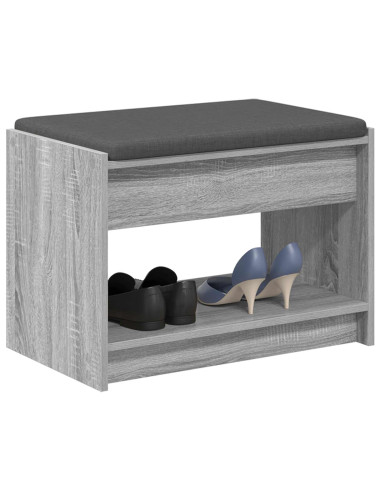Panca per ingresso con cuscino Sonoma grigia 63 x 38 x 45 cm