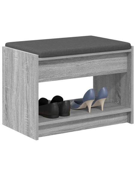 Panca per ingresso con cuscino Sonoma grigia 63 x 38 x 45 cm