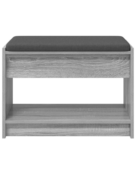 Panca per ingresso con cuscino Sonoma grigia 63 x 38 x 45 cm