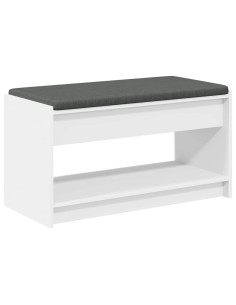 Panca per ingresso con cuscino Bianco 83 x 38 x 45 cm 2