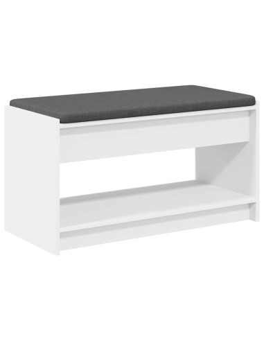 Panca per ingresso con cuscino Bianco 83 x 38 x 45 cm
