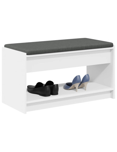 Panca per ingresso con cuscino Bianco 83 x 38 x 45 cm