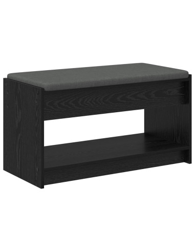 Panca per ingresso con cuscino Rovere Nero 83 x 38 x 45 cm