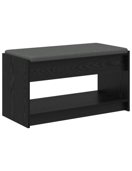 Panca per ingresso con cuscino Rovere Nero 83 x 38 x 45 cm
