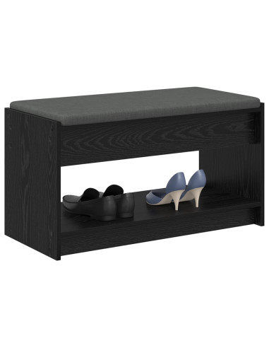 Panca per ingresso con cuscino Rovere Nero 83 x 38 x 45 cm