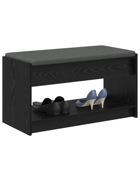 Panca per ingresso con cuscino Rovere Nero 83 x 38 x 45 cm