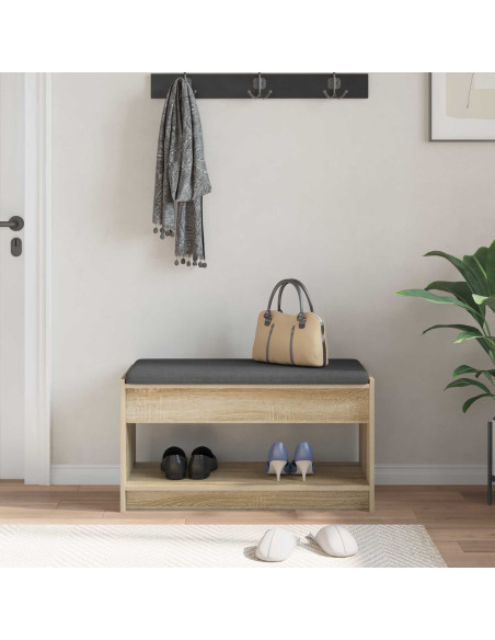 Panca per ingresso con cuscino Rovere Sonoma 83 x 38 x 45 cm