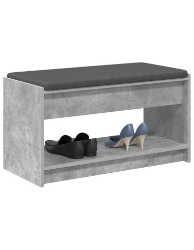 Panca per ingresso con cuscino Grigio Cemento 83 x 38 x 45 cm