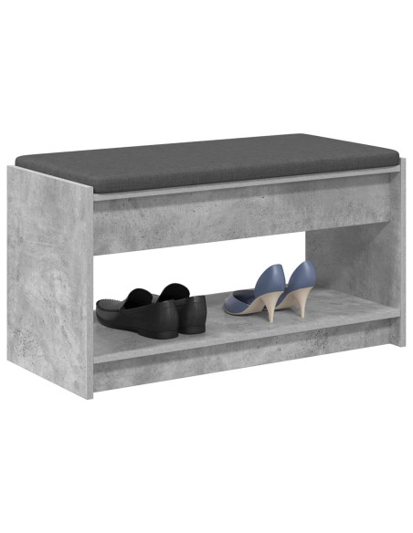 Panca per ingresso con cuscino Grigio Cemento 83 x 38 x 45 cm