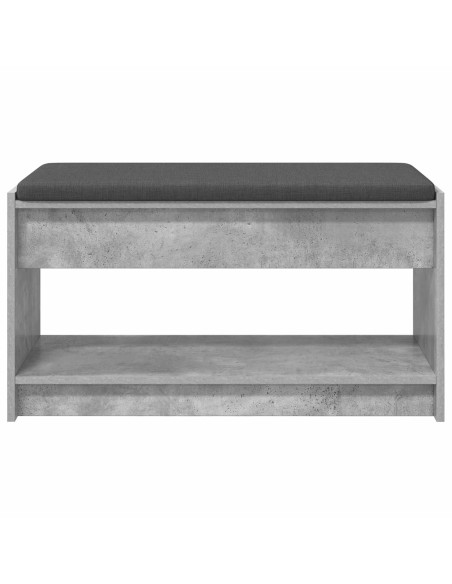 Panca per ingresso con cuscino Grigio Cemento 83 x 38 x 45 cm