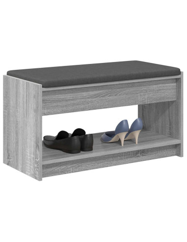 Panca per ingresso con cuscino Sonoma grigia 83 x 38 x 45 cm