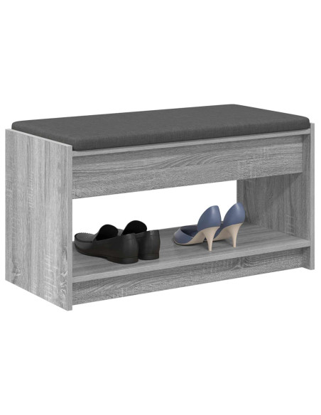 Panca per ingresso con cuscino Sonoma grigia 83 x 38 x 45 cm