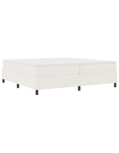Letto a molle Crema e Bianco 200 x 200 cm Tessuto in Cords 2