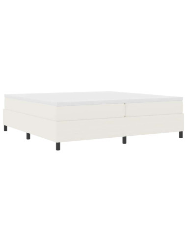 Letto a molle Crema e Bianco 200 x 200 cm Tessuto in Cords