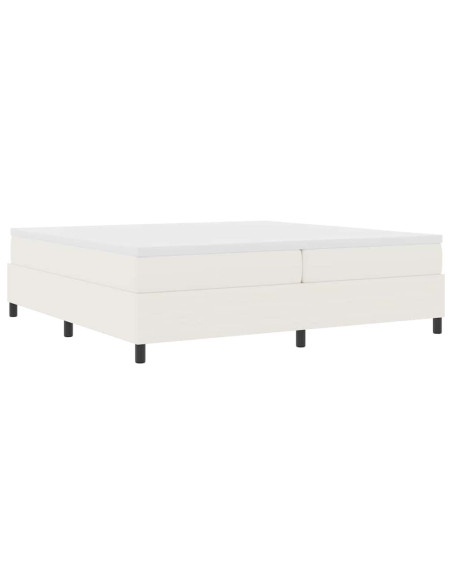 Letto a molle Crema e Bianco 200 x 200 cm Tessuto in Cords