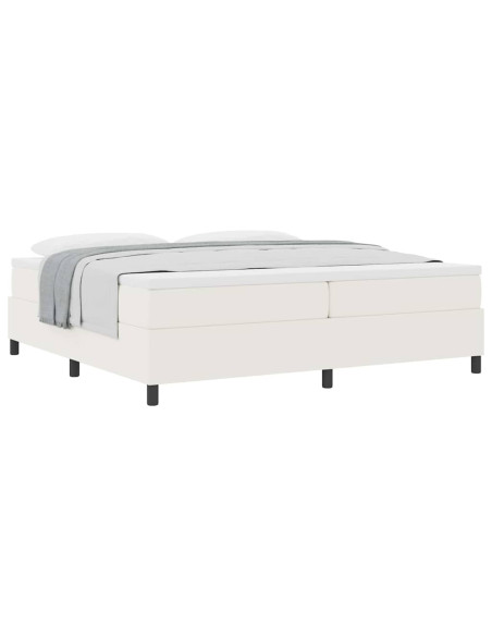 Letto a molle Crema e Bianco 200 x 200 cm Tessuto in Cords