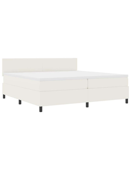 Letto a Sorgente LED con testiera Crema e Bianco 200 x 200 cm